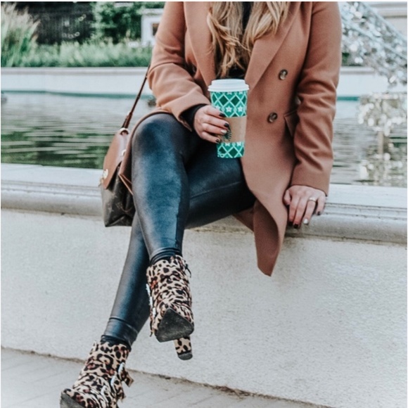 Goodnight Macaroon Shoes - Leopard Print Buckled Block Heeled Booties